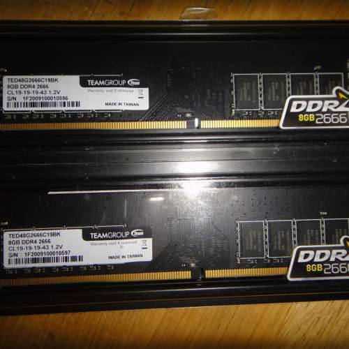 Desktop Ram TEAM 8GBx2 DDR4 2666 共16GB