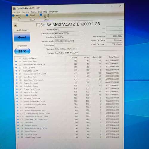 Toshiba 12TB HDD 硬碟