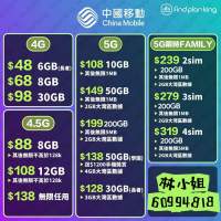 中國移動最新上台月費計劃