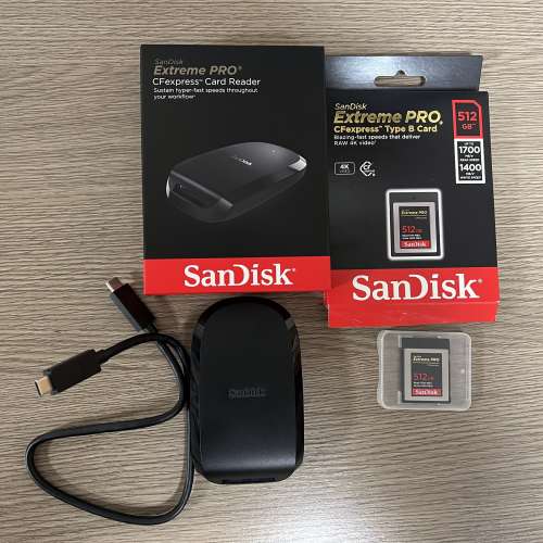 SanDisk Extreme PRO CFexpress Card Type-B 512GB 連 card reader