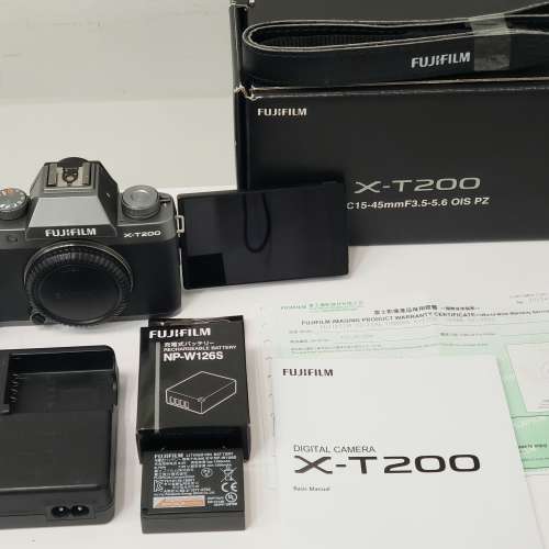 Fujifilm X-T200 Dark Sliver Body (富士 xt200 炭灰銀色 淨機身) - 98%新，香港行貨