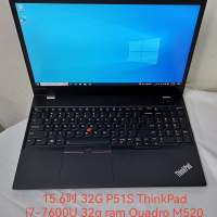 15.6吋 32G P51S Thinkpad Lenovo i7-7600U 32g ram 1T SSD 專業圖形卡 Quadro M520