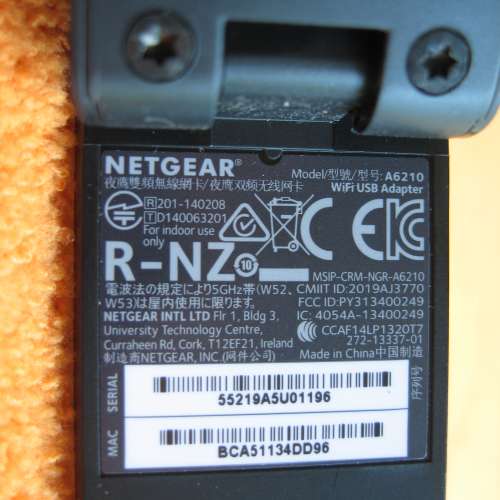 Netgear A6210 Dual band WiFi USB adaptor