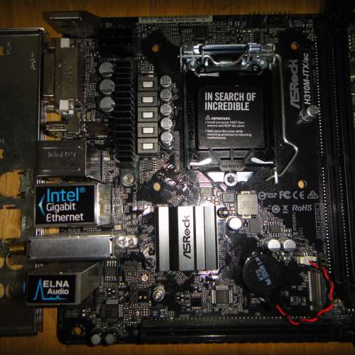 ASRock H310M-ITX/AC 內置雙頻WiFi、藍芽 Socket 1151 支援8、9代CPU