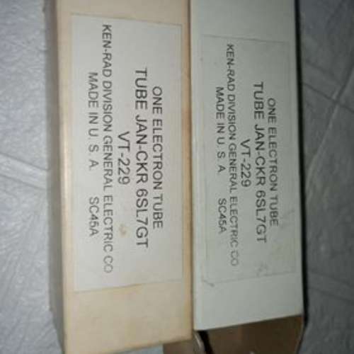 One electron tube tube jan ckr KEN RAD 6SL7GT VT229 膽2粒