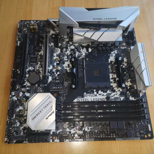 (新淨) ASROCK B450M STEEL LEGEND 連背板 (運作正常)