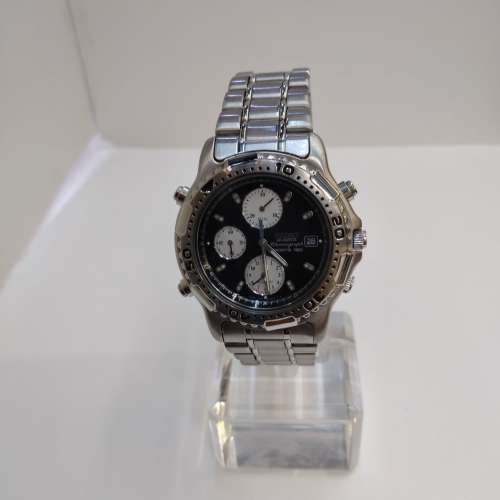 Vintage Seiko 7T32-6B89 Quartz Stainless Steel Chronograph Watch