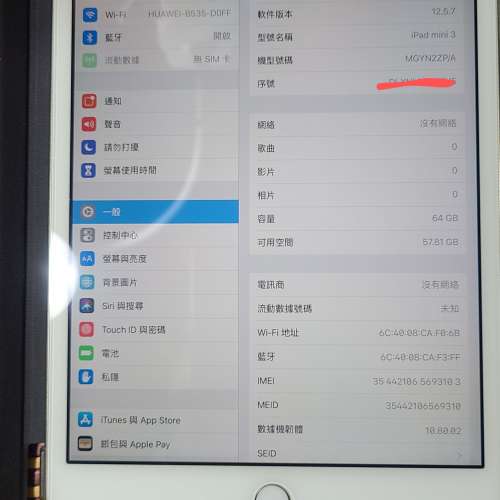 ipad mini3 4g+wifi 64gb 可sim卡上網