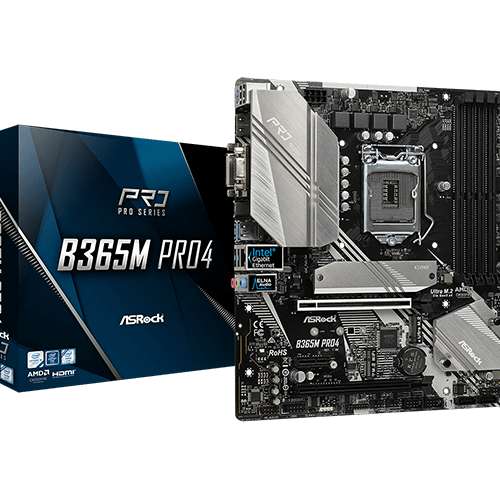 Asrock B365M Pro 4( 有盒,背板,說明,螺絲,有單保到2024年2月)  WIFI 6, AX200, 2*M2