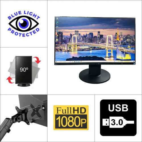 24" EIZO FlexScan EV2450 🗻 日本製 Made in Japan｜1080P 60Hz【👍🏼無邊框｜✔可...
