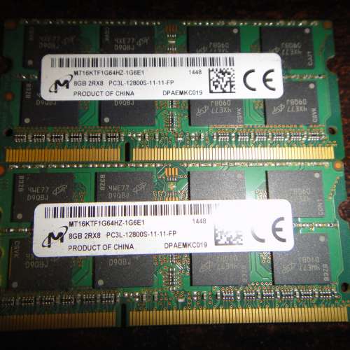 Micron Technology DDR3 1600 8GBx2 共16GB  SO-DIMM Notebook Ram