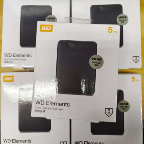 (5盒) WD Elements 5TB 外置硬碟 HDD