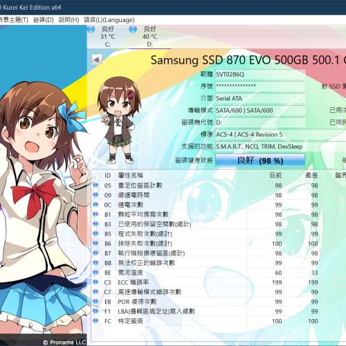Samsung 三星 870 EVO SATA III  SSD 500GB 有盒
