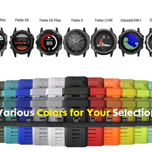 Garmin 快拆式錶帶 20/22/26mm (2pcs/$110)