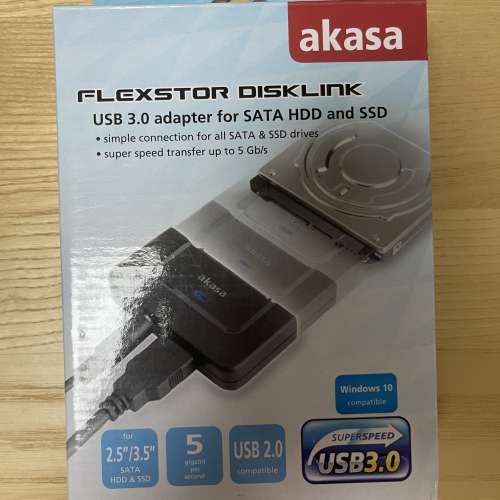 全新 AKASA AK-AU3-01 USB3.0 ADAPTER FOR SATA HDD/SSD