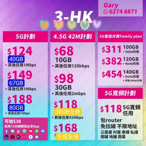 🇭🇰🇭🇰3HK 本月份最新優惠🇭🇰🇭🇰