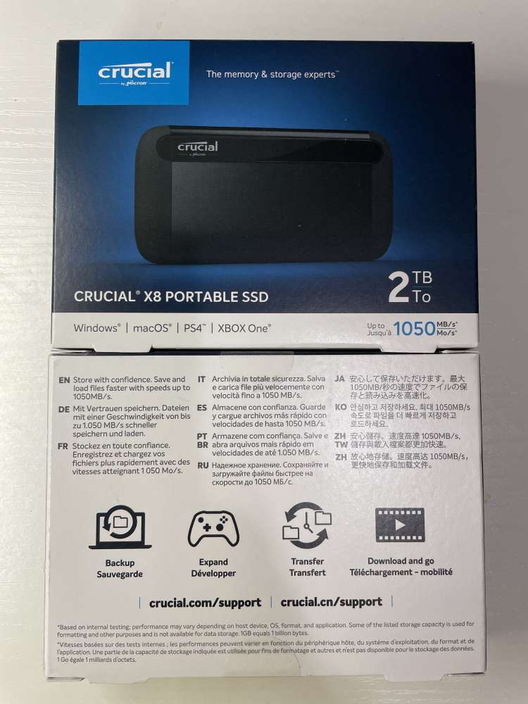 買賣全新及二手SSD/硬碟機, 電腦- 全新未開盒Crucial X8 2TB Portable