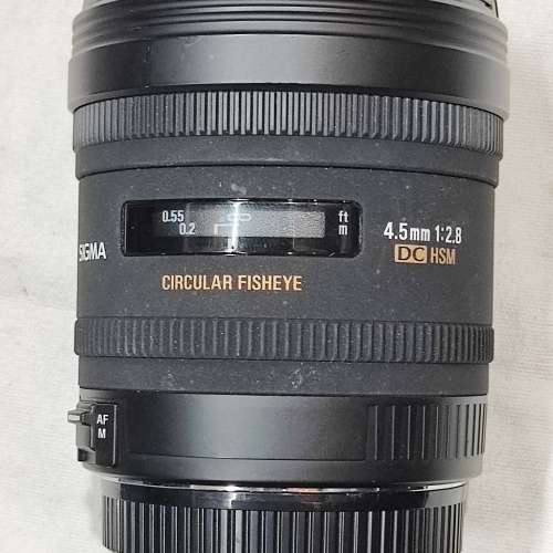 Sigma 4.5/2.8 fisheye DC HSM For Canon EFS