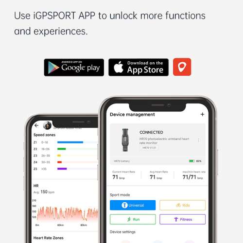 100%New IGPSPORT HR70 Heart Rate Monitor Armband HRM