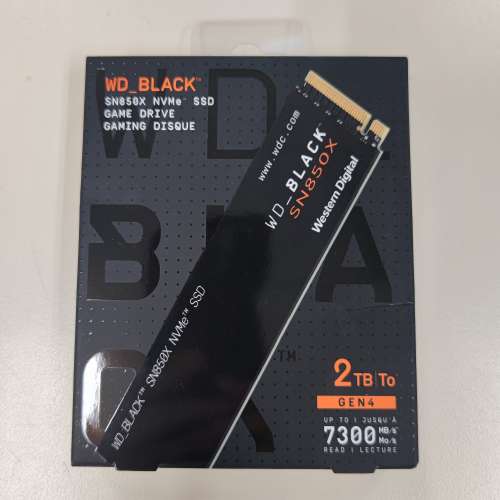 全新未開 Western Digital WD_BLACK SN850X NVMe M.2 SSD (2TB) [WDS100T2X0E]