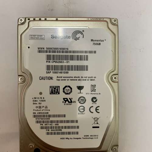 Seagate 2.5” 750G HDD