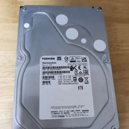 Toshiba 8TB 7200K SATA Harddisk