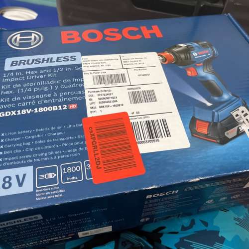 (In stock) BOSCH GDX18V-1800B12 18V Two-In-One 1/4 In. and 1/2 In. Bit/Socket Im
