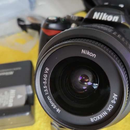 放90%新無崩花NIKON D60單鏡機套裝連18-55mm 3.5-5.6G VR DX鏡=$900