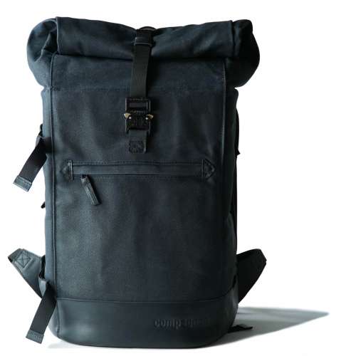 【6折】 compagnon "the backpack &ldquo; 深藍色蠟帆布 拼 黑色皮 背囊