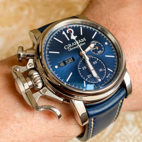 近全新 現行型號 Graham Chronofighter Vintage 適中尺寸 44mm 自動 計時 星期 日曆...