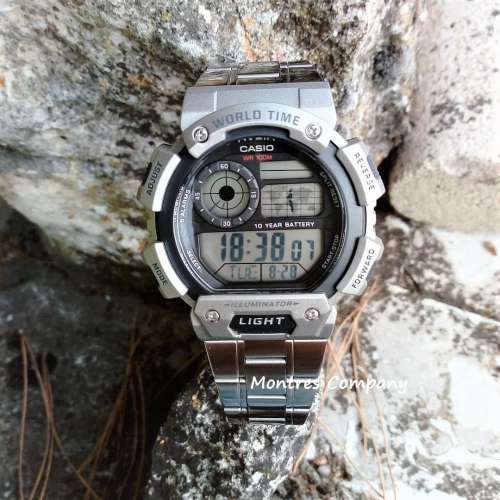 Montres Company香港註冊公司(28年老店) 卡西歐 CASIO 銀灰色 不鏽鋼錶帶 防水 世界...