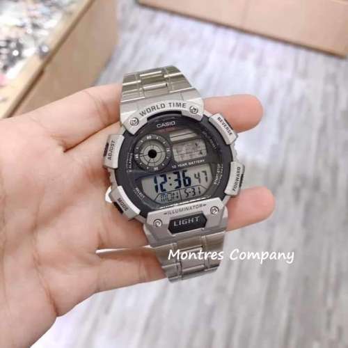Montres Company香港註冊公司(28年老店) 卡西歐 CASIO 銀灰色 不鏽鋼錶帶 防水 世界...