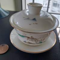 白玉蘭茶盅蓋碗
