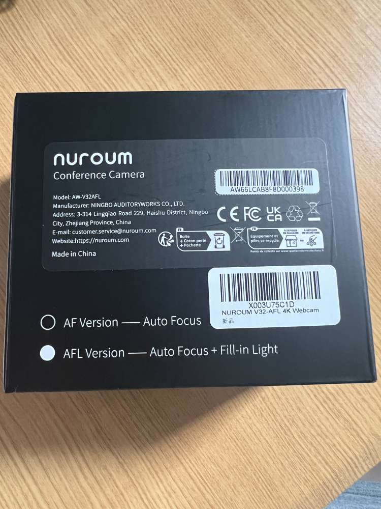 買賣全新及二手其它, 電腦- NUROUM V32-AFL 4K Webcam 全新電腦4k鏡頭