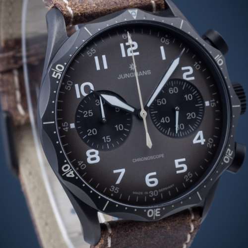 💯德國飛行軍錶 Junghans Meister Pilot Chronograph，43mm DLC 殼，2018年行貨，保...