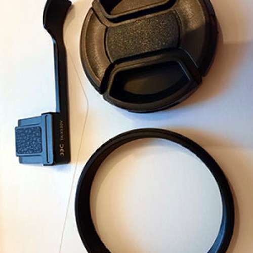 Fuji X100V 適用 (Cuely 快門線+接環連49mm filter cover+JJC TA-X100V hand grip )