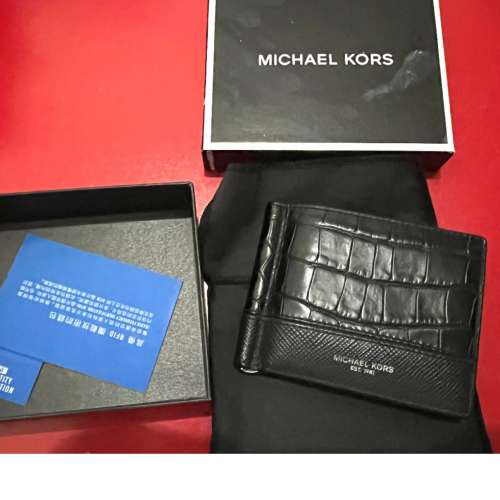 Michael Kors 男裝真皮銀紙夾銀包