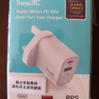 Inno3C品牌*一個30W Dual Port快速充電器 [***100%全新未拆開又未用過] (***代老友賣)