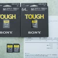 兩張Sony SF-M TOUGH 64G UHS-II SD 卡