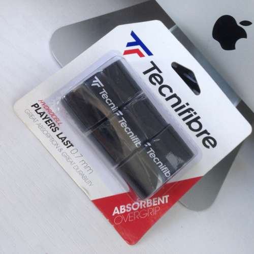 🎾 TECNIFIBRE Hydrocell Player Last 0.7mm Overgrip BLACK NEW 全新 球拍 手帶 防...
