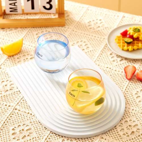 🍲 CORELLE EKCO Wobble Glass 2pc Set NEW 全新 康寧 高硼硅玻璃杯 落日海洋搖搖...