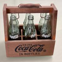 Coca Cola Mini Contour Bottles in Wood Crate