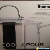 全新Thomas 24cm 7.5L 不銹鋼高身有蓋雙耳鍋 (連玻璃蓋)