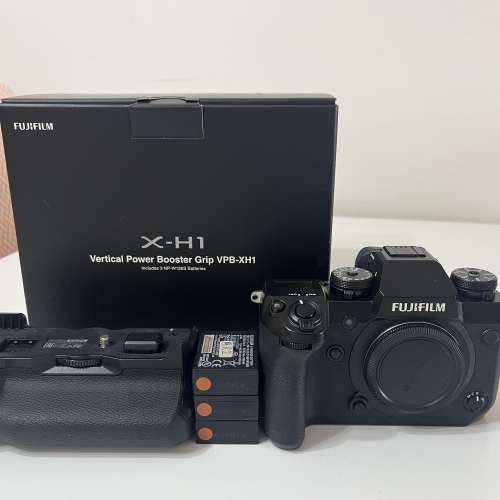 99%新 全新質素 行貨過保 富士Fuifilm X-H1連直倒VBP-XH1 三粒原廠電齊配件盒
