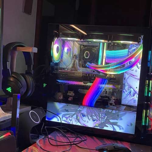 高端RGB 水冷i7 第9代 電競高階遊戲打機剪片台式主機，高配16G 記憶體，Radeon R9 ...