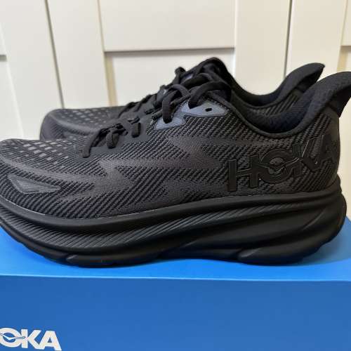 100% New Hoka Clifton 9 US11 Wide 黑色跑鞋