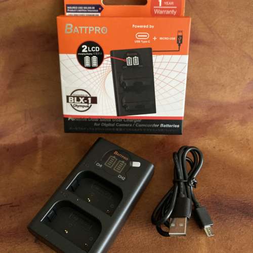 BLX-1 BLX1雙位充電器合Olympus OM SYSTEM OM-1 OM1數碼相機專用請看內容 香港行貨...