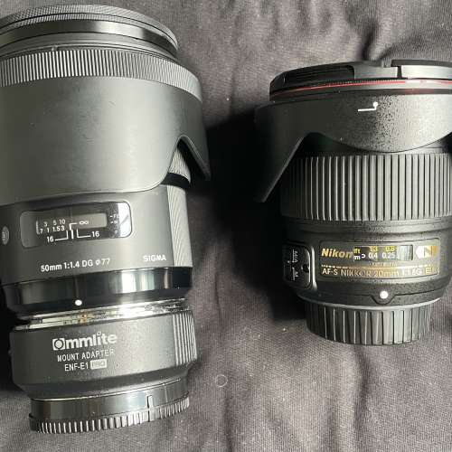 Sigma 50mm1.4 Nikon & Nikon 20mm1.8G