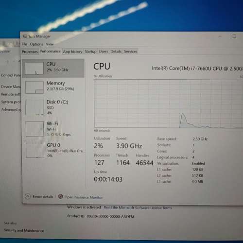 surface laptop - i7-7660U，8GB RAM，256GB SSD