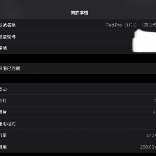 iPad Pro 11 2021 M1，512GB，WIFI版